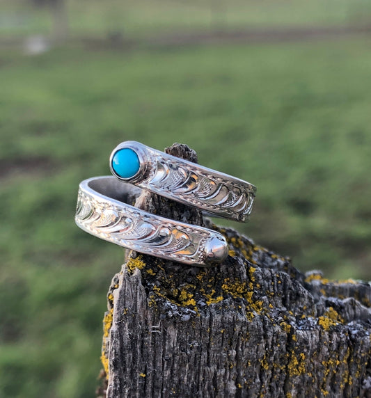 Silver Social: Turquoise & Silver Evenings at the Ranch ~Wrap Ring~
