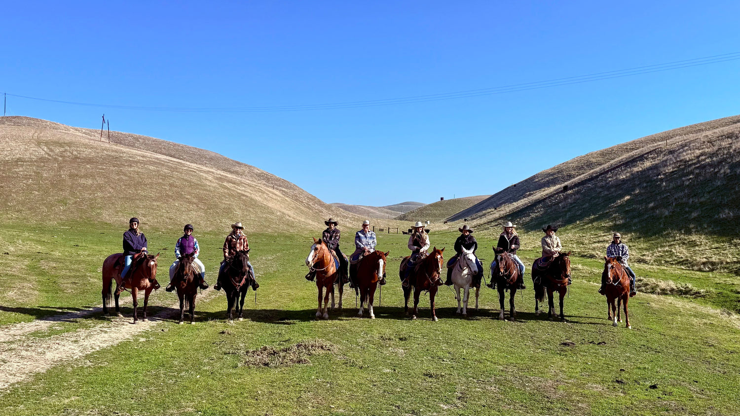 first campout riders in a valley